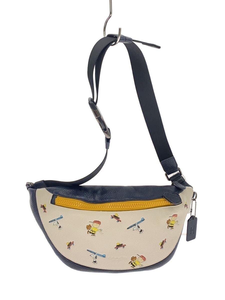 COACH x PEANUTS Waist Bag Leather WHT C4465