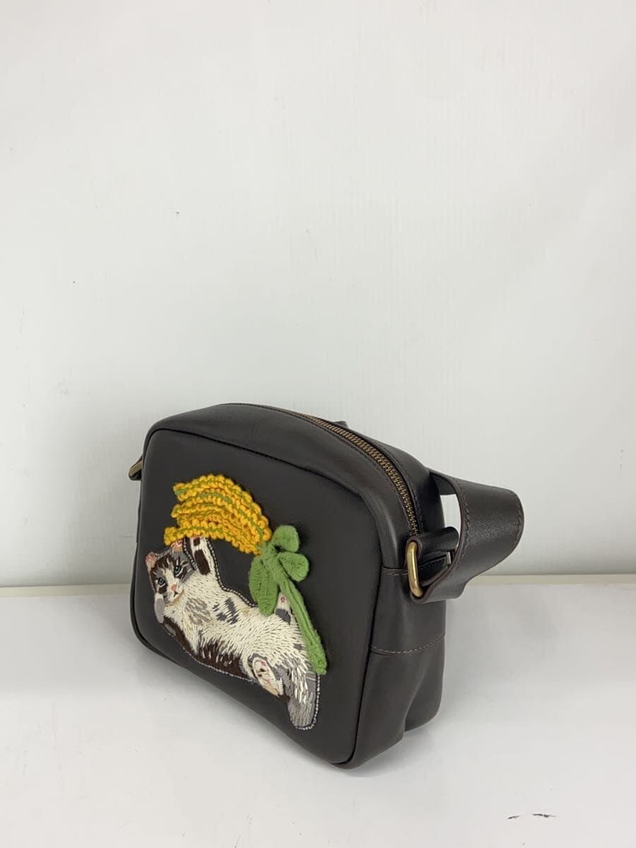 Other Brand TAMAO Wolrd Shoulder Bag Leather BLK Animal 2