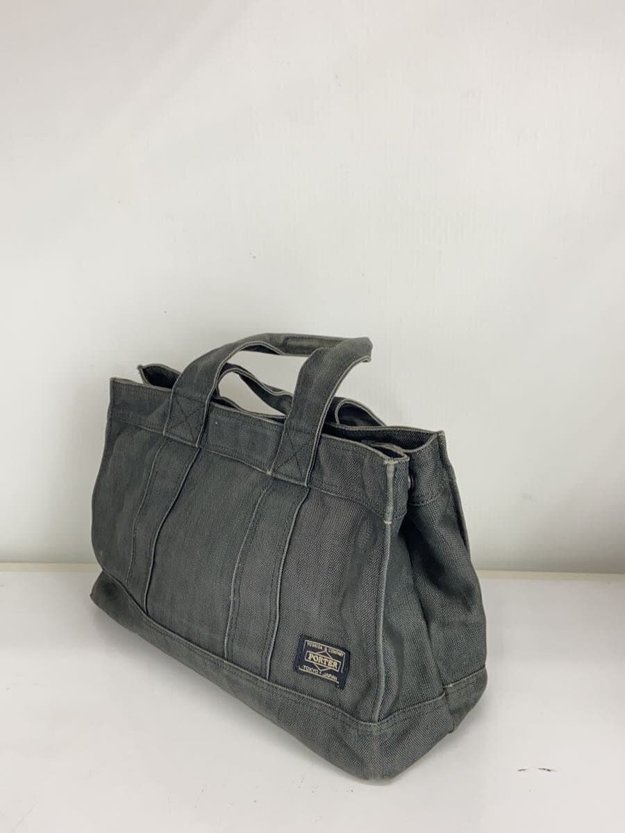 PORTER Tote Bag Canvas BLK Solid Damage Tear 2