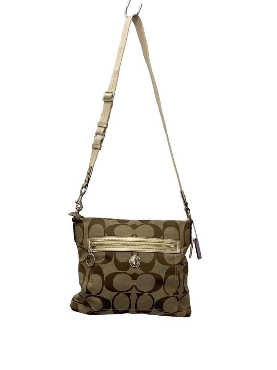 COACH Shoulder Bag Canvas BEG All Over Pattern F14869