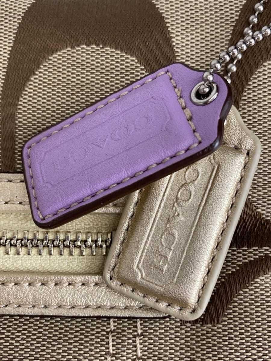 COACH Shoulder Bag Canvas BEG All Over Pattern F14869 7