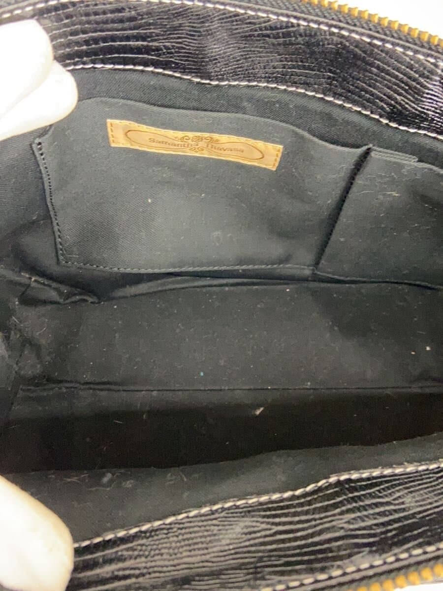 Samantha Thavasa Handbag Leather BLK Solid 6