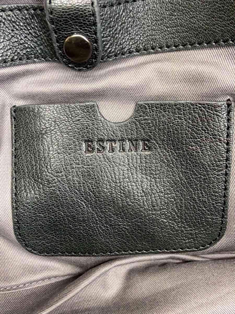 Other Brand ESTINE Tote Bag Leather BLK Solid 2-Way Corner Scuff 5