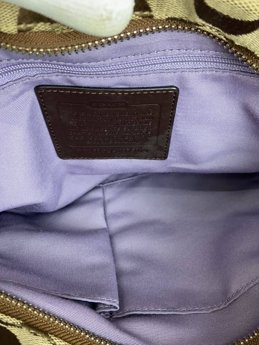 COACH Shoulder Bag_Signature_Black Leather Canvas BEG All Over Pattern 6