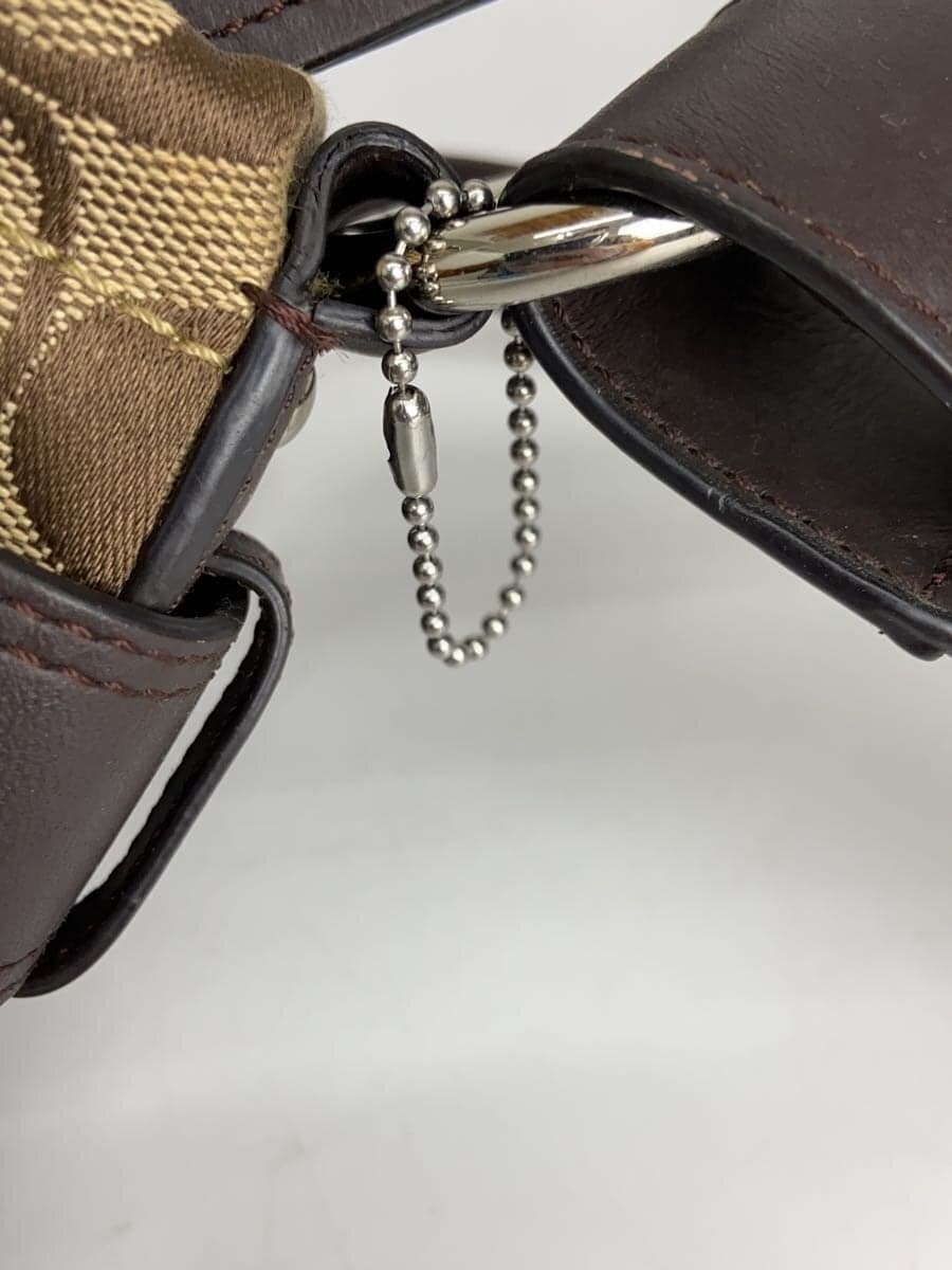 COACH Shoulder Bag_Signature_Black Leather Canvas BEG All Over Pattern 7