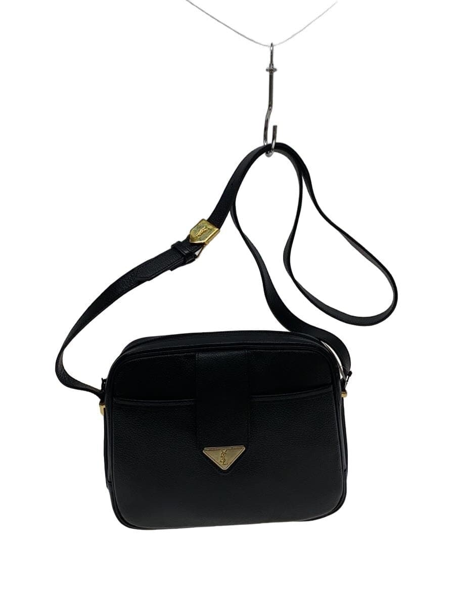 YVES SAINT LAURENT shoulder bag leather black plain