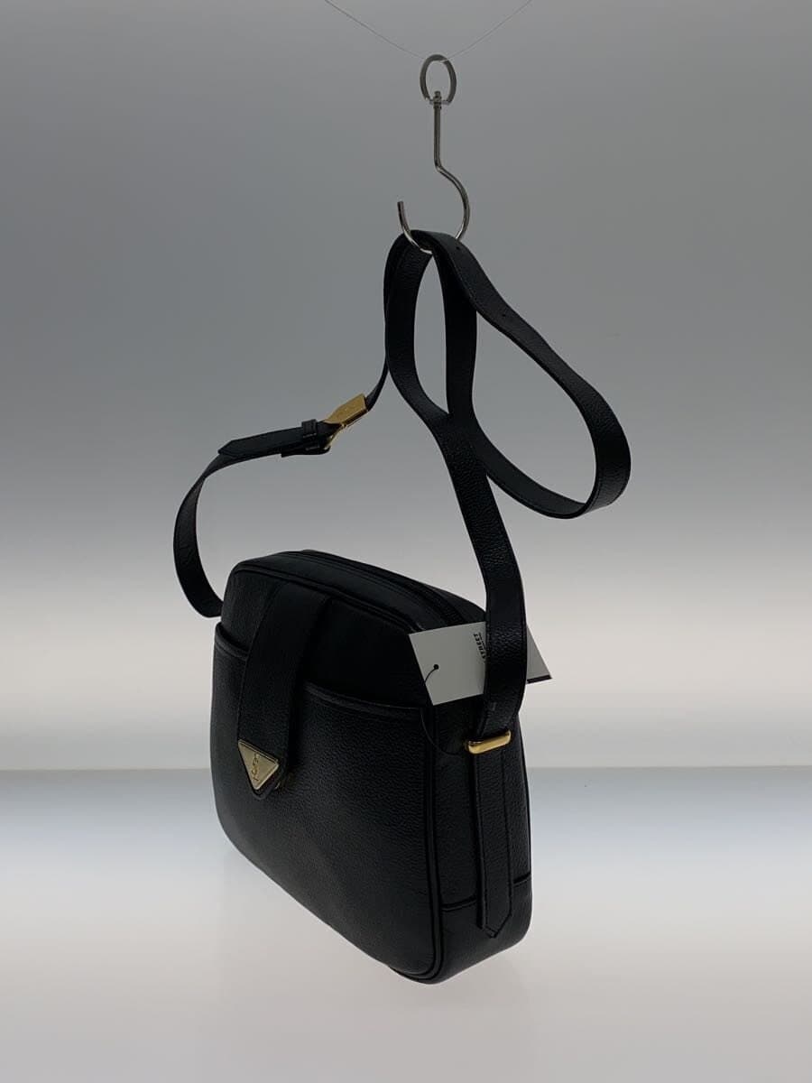 YVES SAINT LAURENT shoulder bag leather black plain 2
