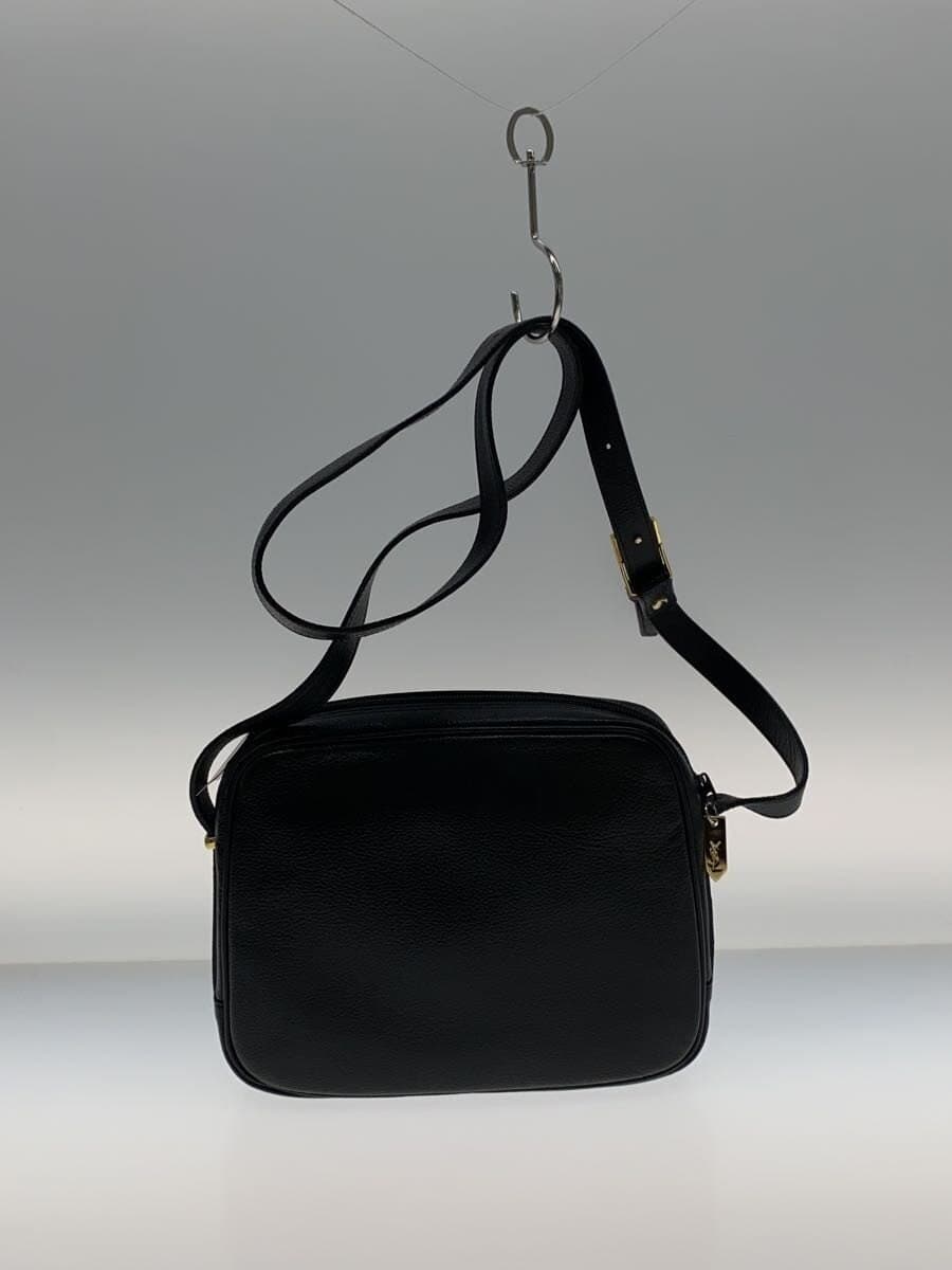 YVES SAINT LAURENT shoulder bag leather black plain 3