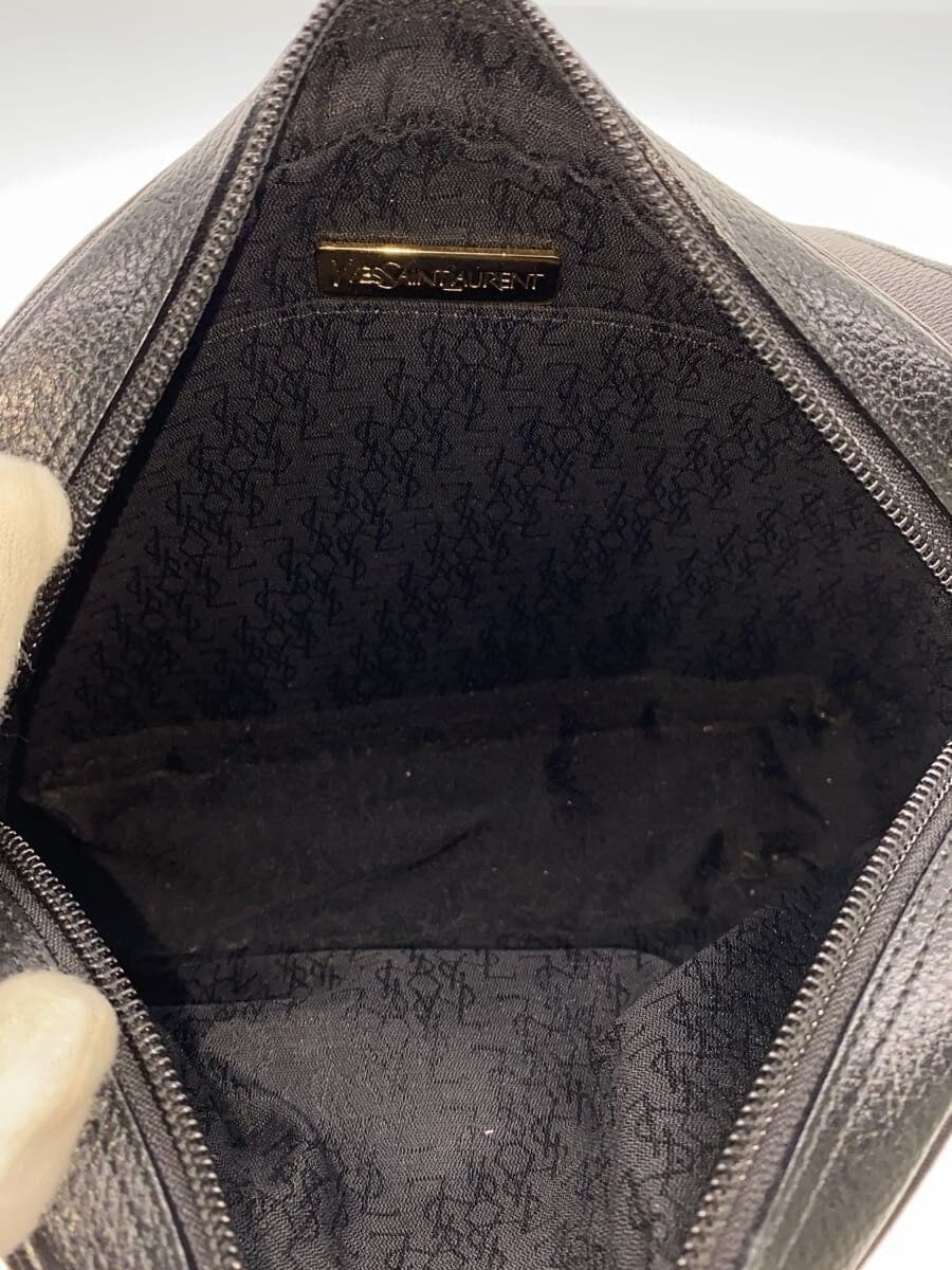 YVES SAINT LAURENT shoulder bag leather black plain 6