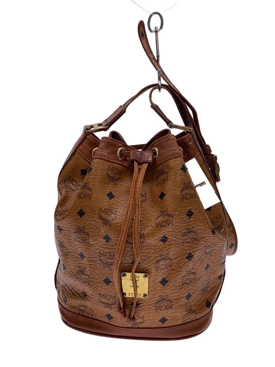 MCM shoulder bag leather BRW all-over pattern signs of use