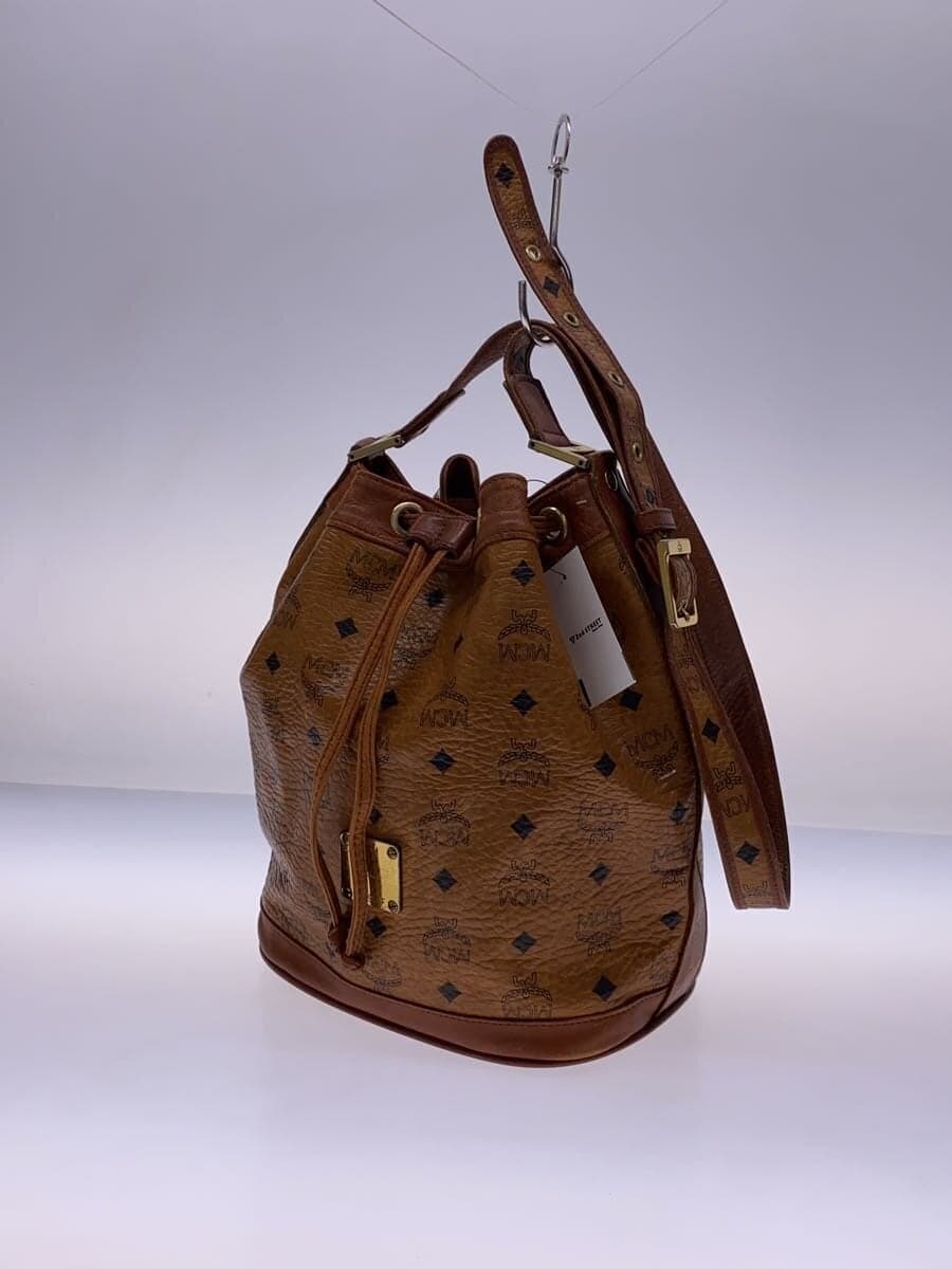 MCM shoulder bag leather BRW all-over pattern signs of use 2
