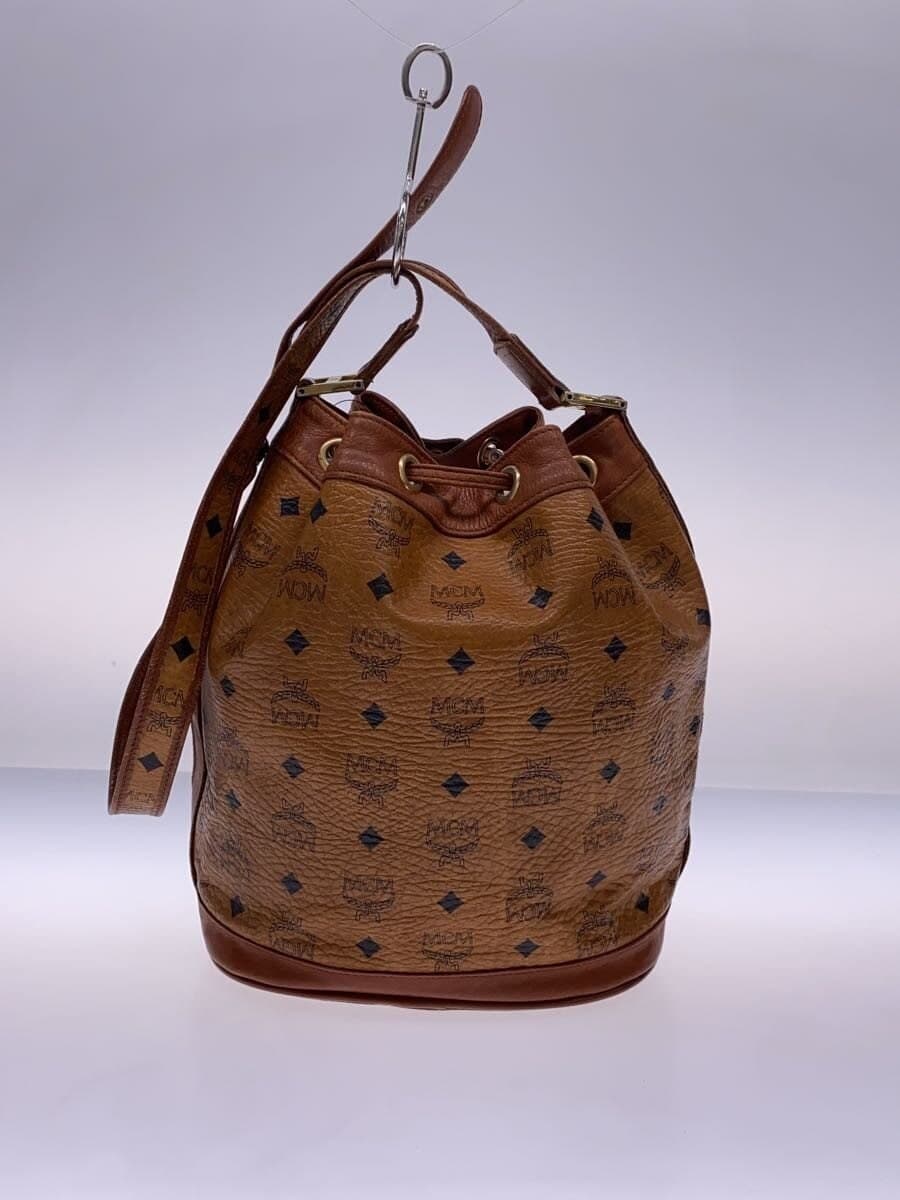 MCM shoulder bag leather BRW all-over pattern signs of use 3