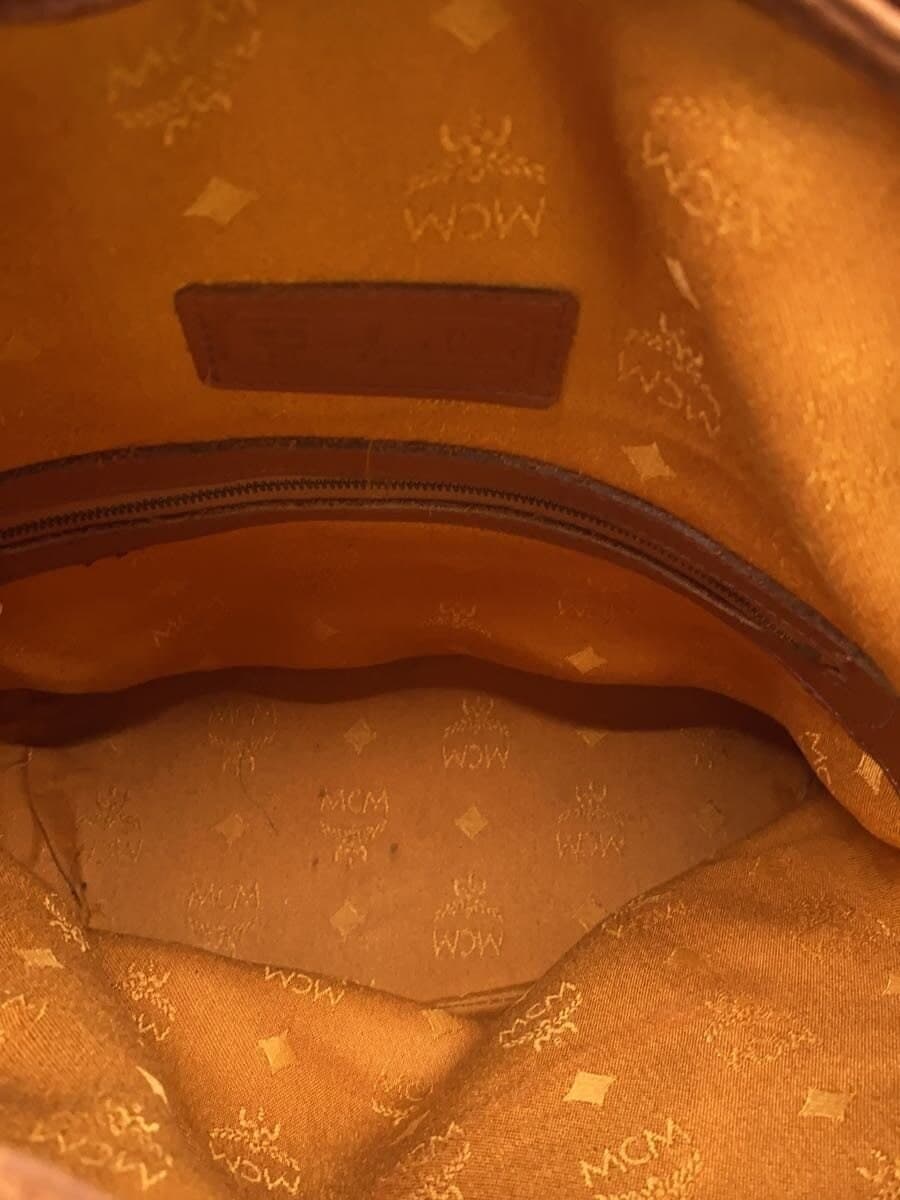 MCM shoulder bag leather BRW all-over pattern signs of use 6