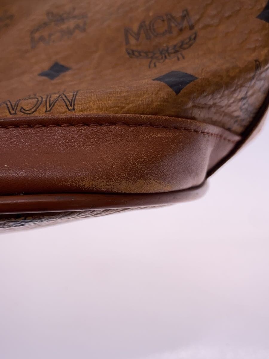 MCM shoulder bag leather BRW all-over pattern signs of use 8