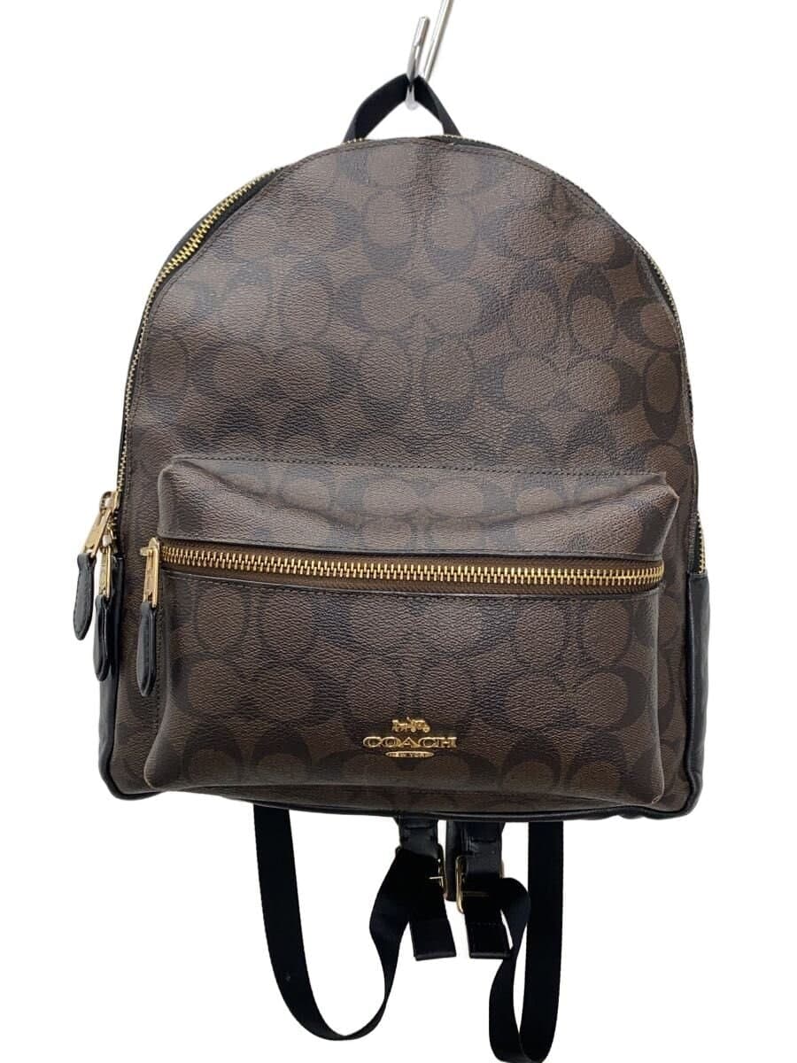 COACH Medium Charlie Backpack_Signature PVC BRW Allover Pattern F32200