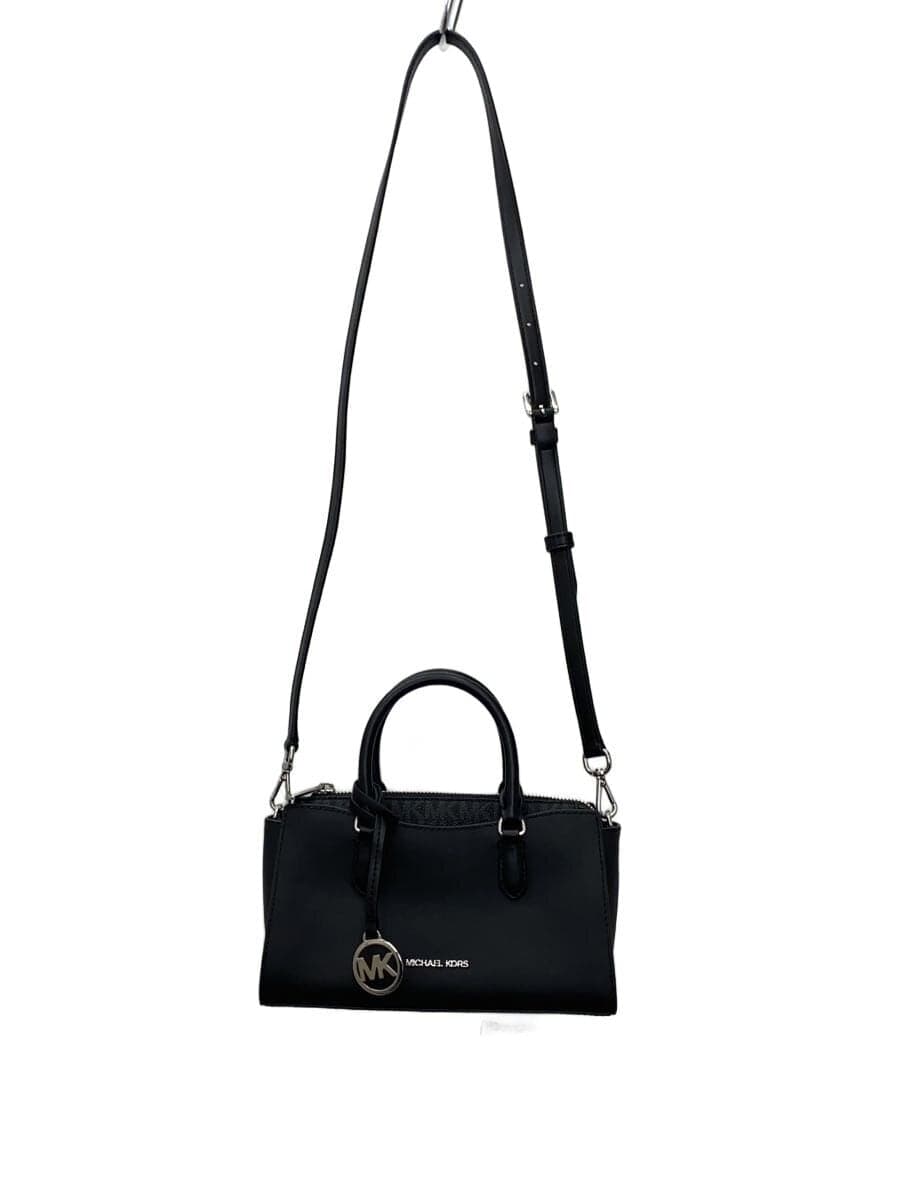 MICHAEL KORS Shoulder Bag Leather Black Solid 2WAY