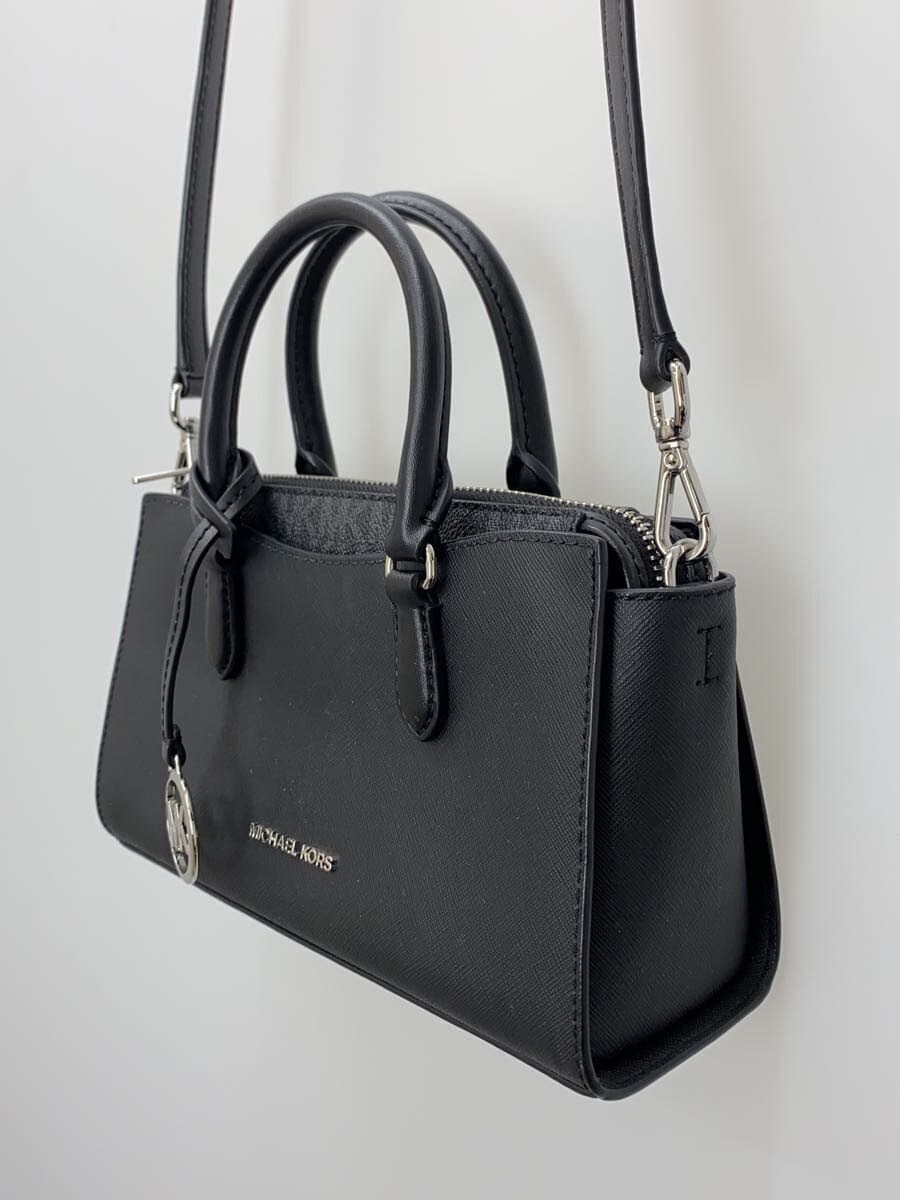 MICHAEL KORS Shoulder Bag Leather Black Solid 2WAY 2