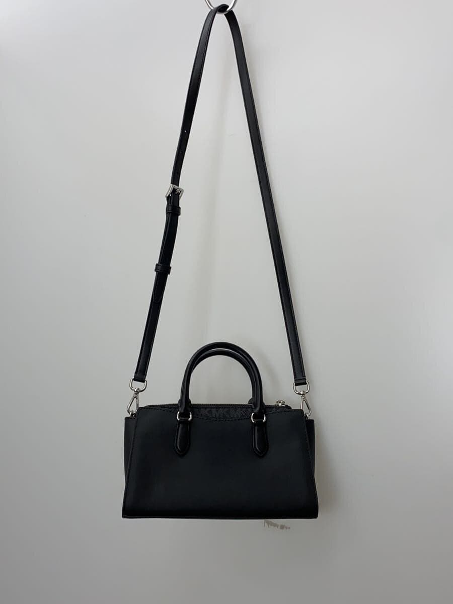 MICHAEL KORS Shoulder Bag Leather Black Solid 2WAY 3