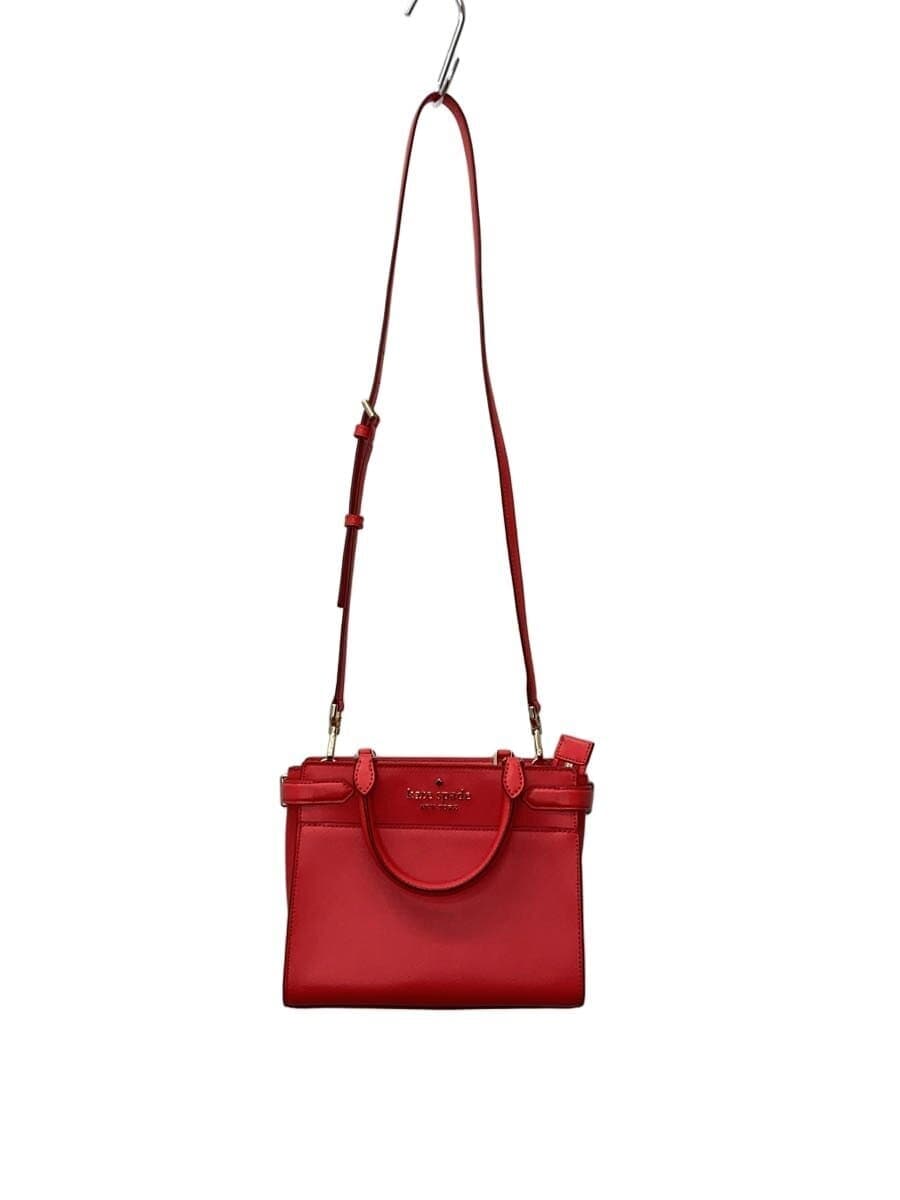 kate spade new york handbag leather RED solid color