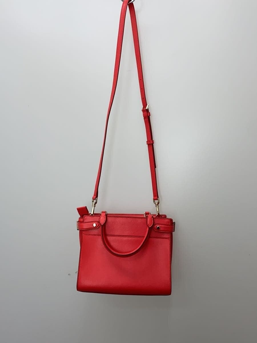 kate spade new york handbag leather RED solid color 3
