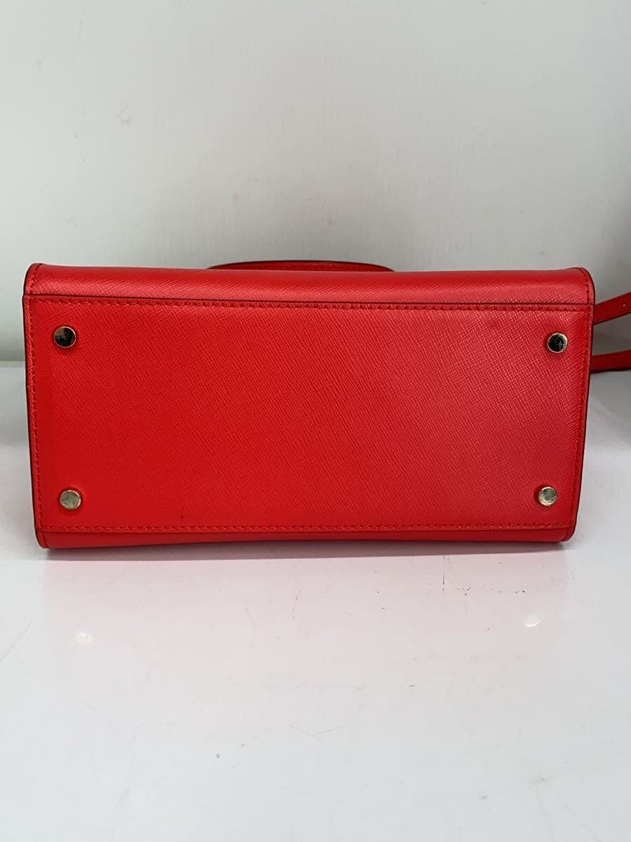 kate spade new york handbag leather RED solid color 4