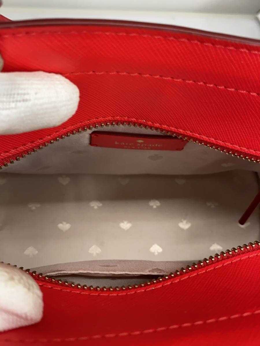 kate spade new york handbag leather RED solid color 6