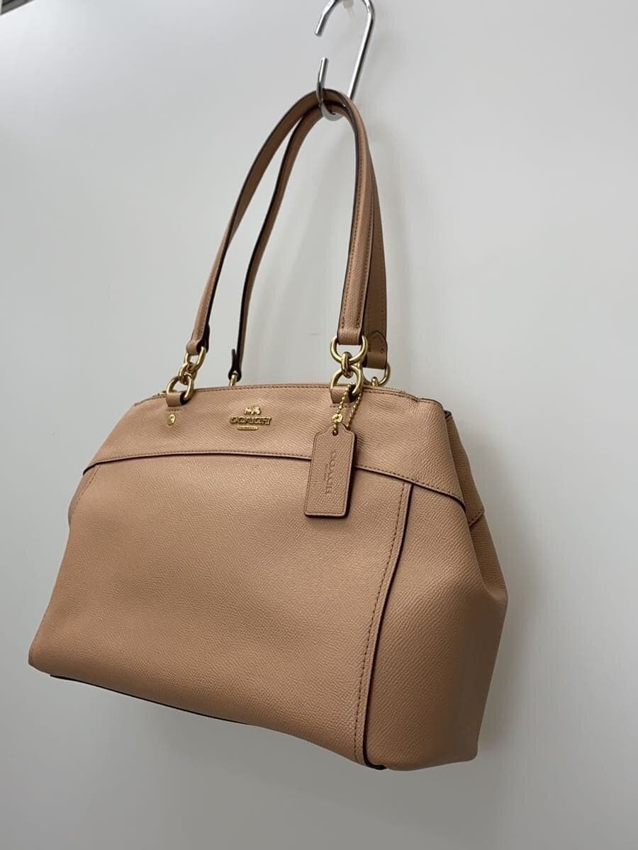 COACH Shoulder Bag Leather BEG F25397 2