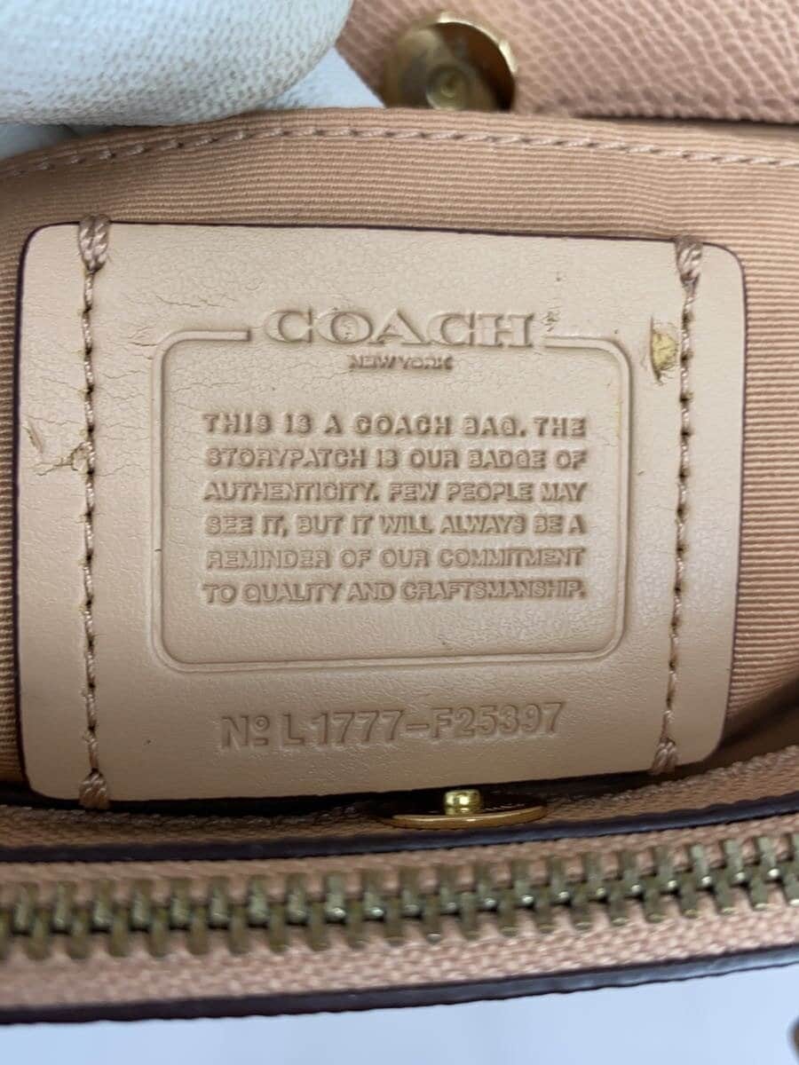 COACH Shoulder Bag Leather BEG F25397 7