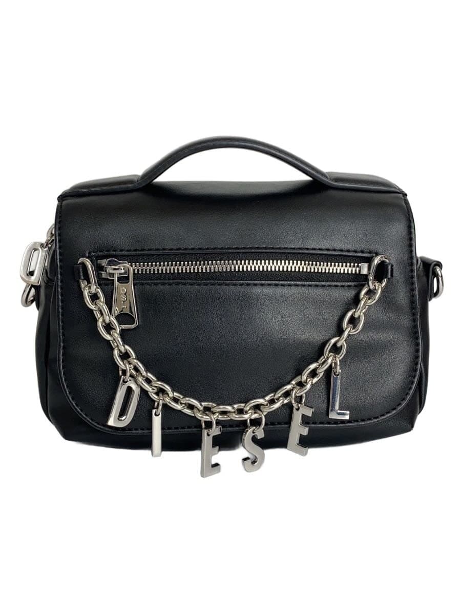 DIESEL Shoulder Bag Leather Black P6727