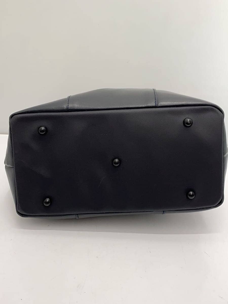 Mustache HIGE BAG Tote Bag Leather NVY Solid 4