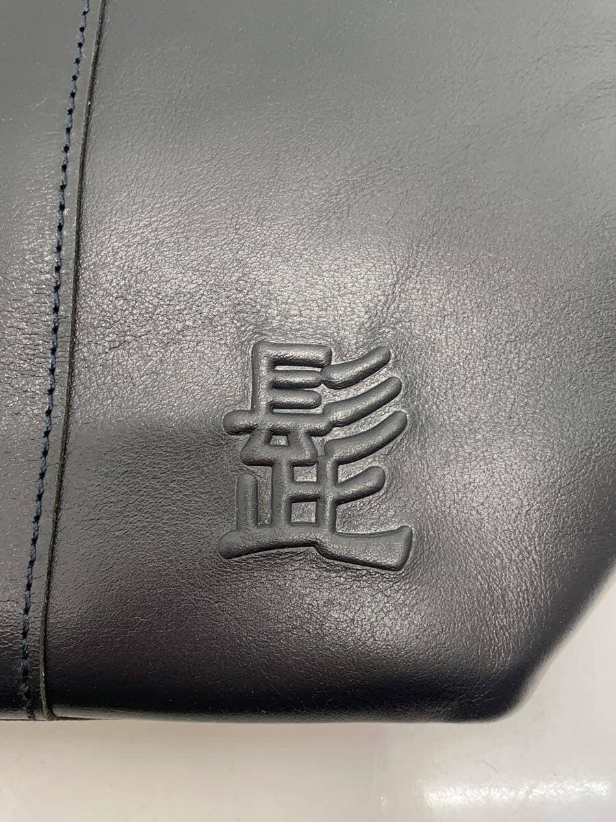 Mustache HIGE BAG Tote Bag Leather NVY Solid 5