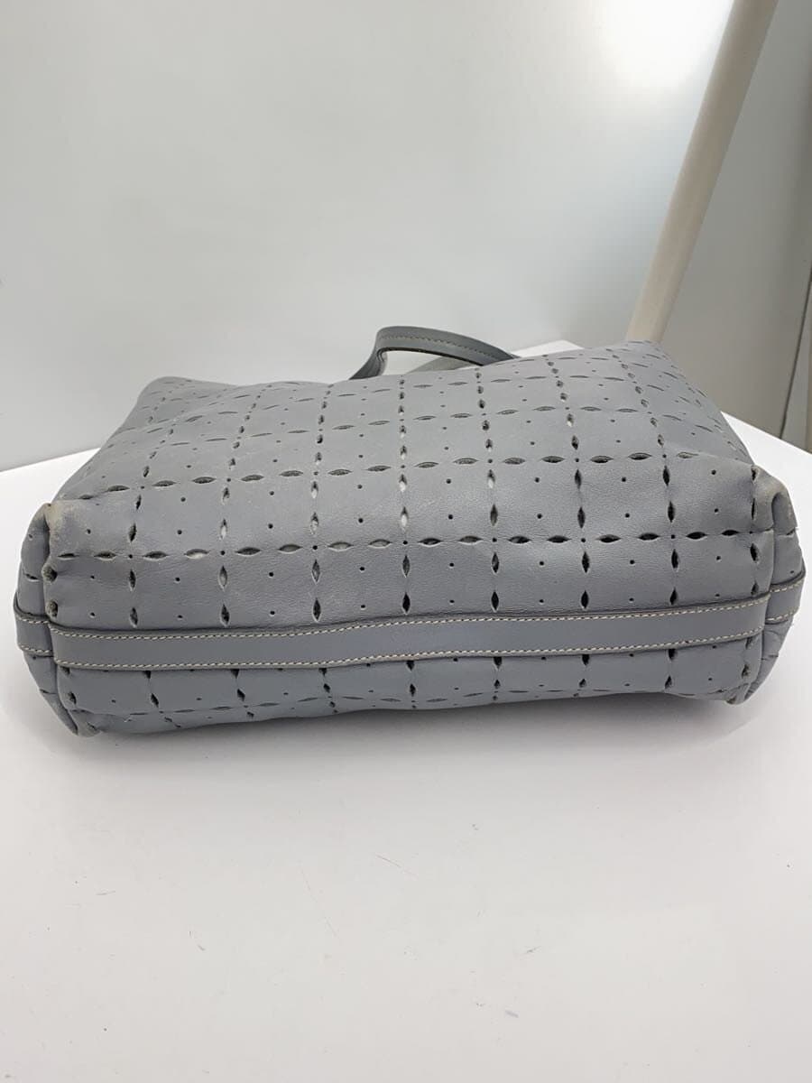 MIU MIUCUTWORK LEATHER PUNCHING TOTEBAG 4