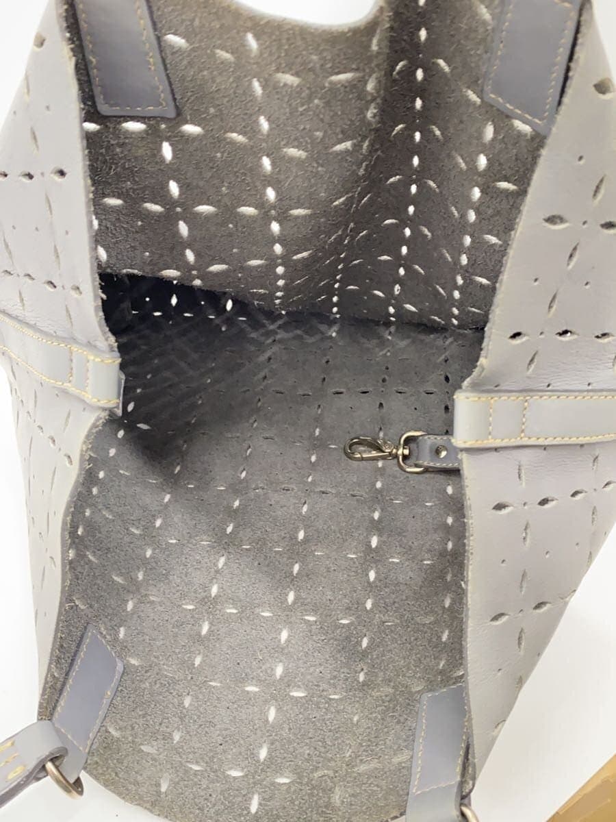 MIU MIUCUTWORK LEATHER PUNCHING TOTEBAG 5