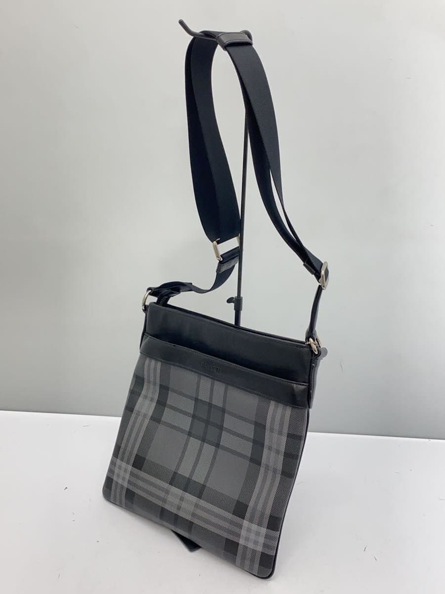 COACH Shoulder Bag Leather BLK Check F55070 2