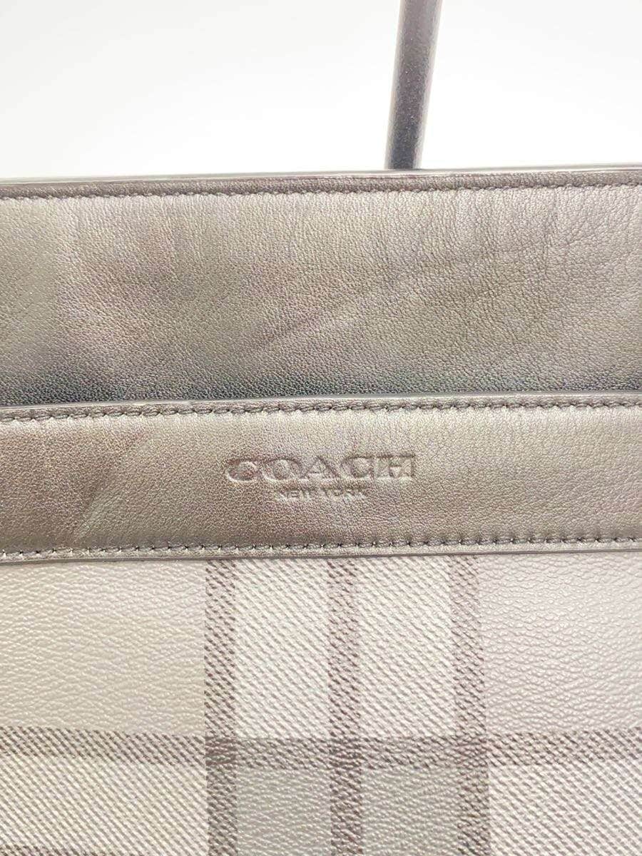 COACH Shoulder Bag Leather BLK Check F55070 5