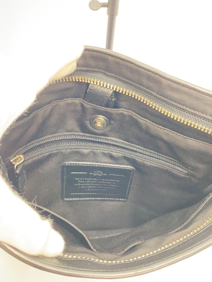 COACH Shoulder Bag Leather BLK Check F55070 6