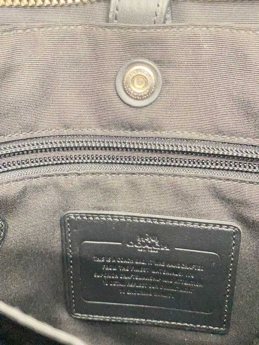 COACH Shoulder Bag Leather BLK Check F55070 7