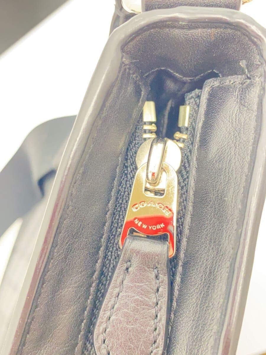 COACH Shoulder Bag Leather BLK Check F55070 9