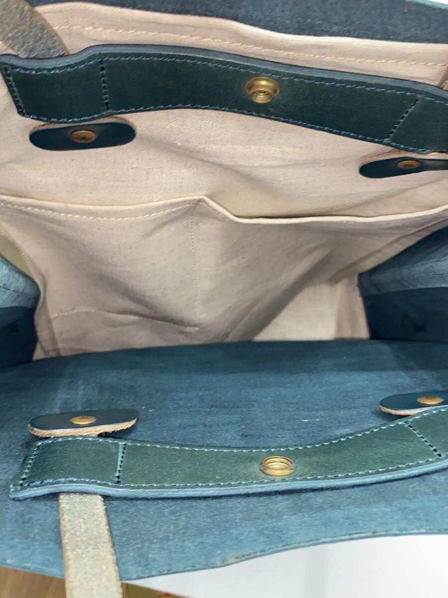 SLOW&CO Tote Bag Leather GRN 5