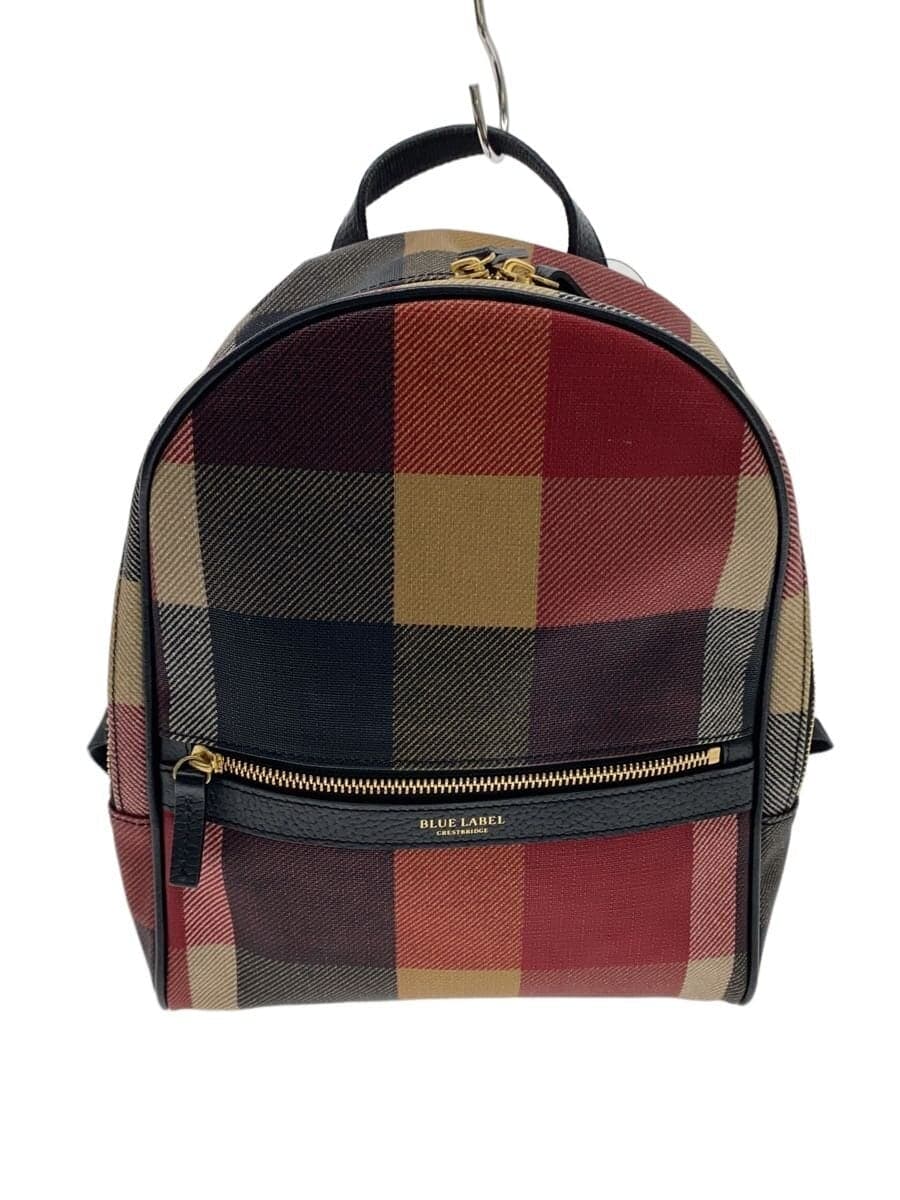 BLUE LABEL CRESTBRIDGE Backpack -- RED Check 55134-421-16