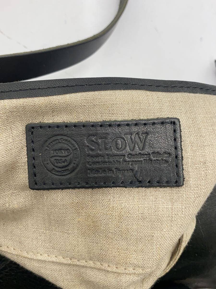 SLOW Shoulder Bag Leather BLK Plain 4