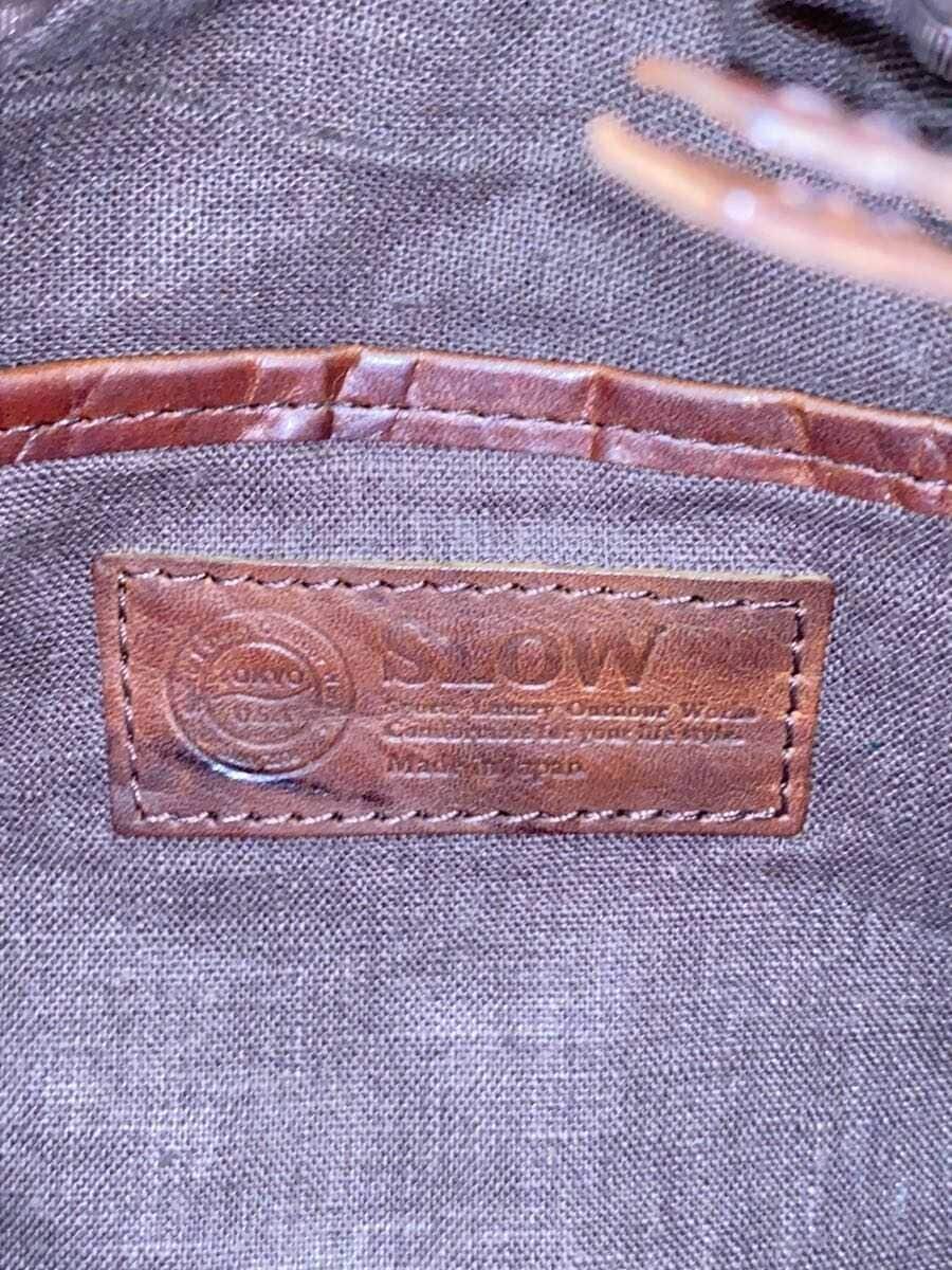 SLOW shoulder bag leather BRW plain 5