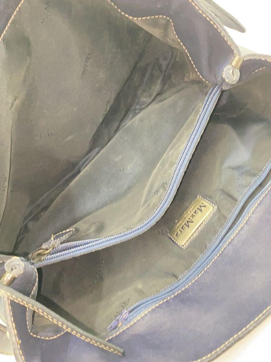 MAX MARA shoulder bag leather NVY solid color 5