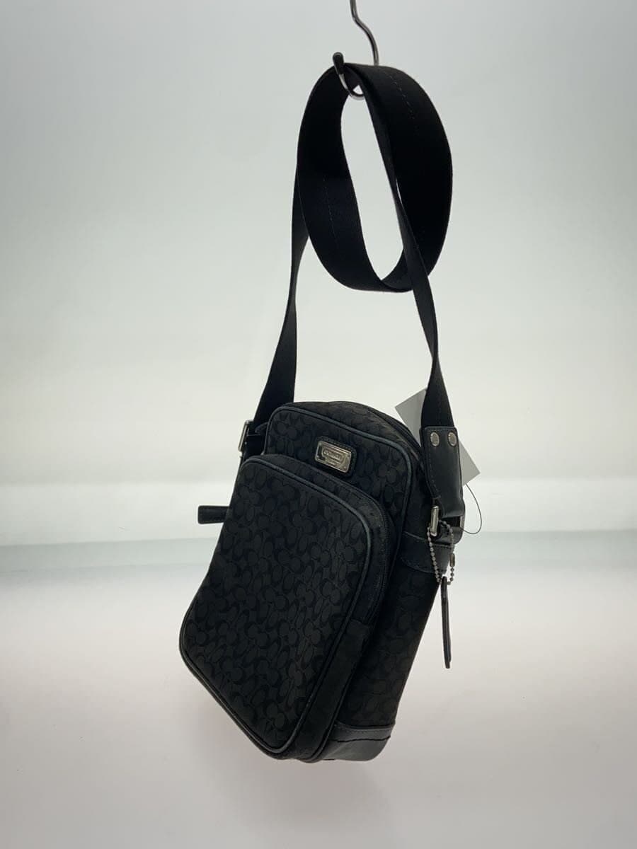 COACH Shoulder Bag Canvas BLK All Over Pattern 2
