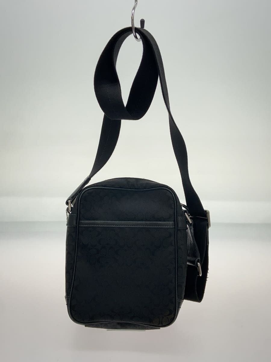 COACH Shoulder Bag Canvas BLK All Over Pattern 3
