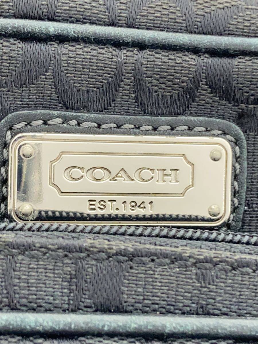COACH Shoulder Bag Canvas BLK All Over Pattern 5