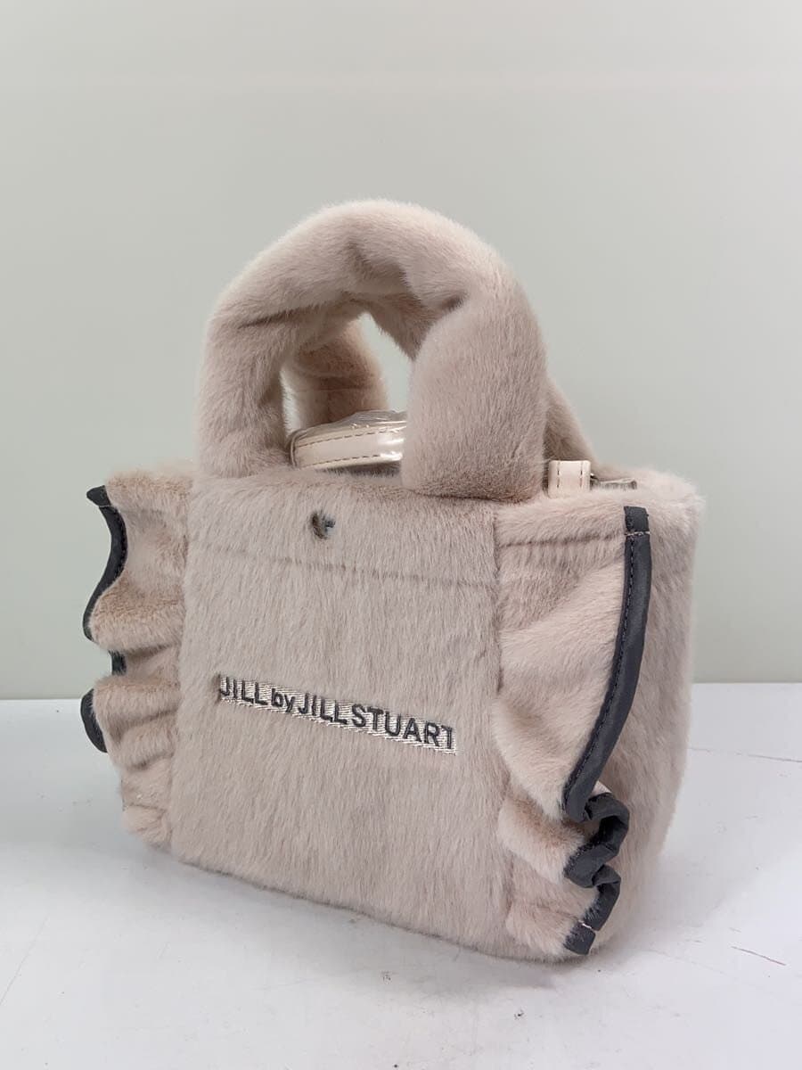 JILLSTUART With Tag Frill Tote Mini Faux Fur Tote Bag Faux Fur WHT Solid 125-528 2