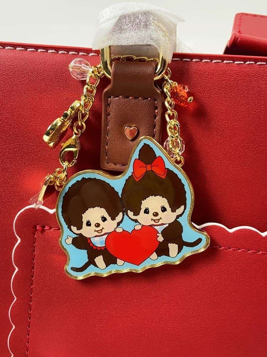 Samantha Thavasa With Tag 「Monchhichi 」Collection Bag Charm Handbag Faux Leather RED 8