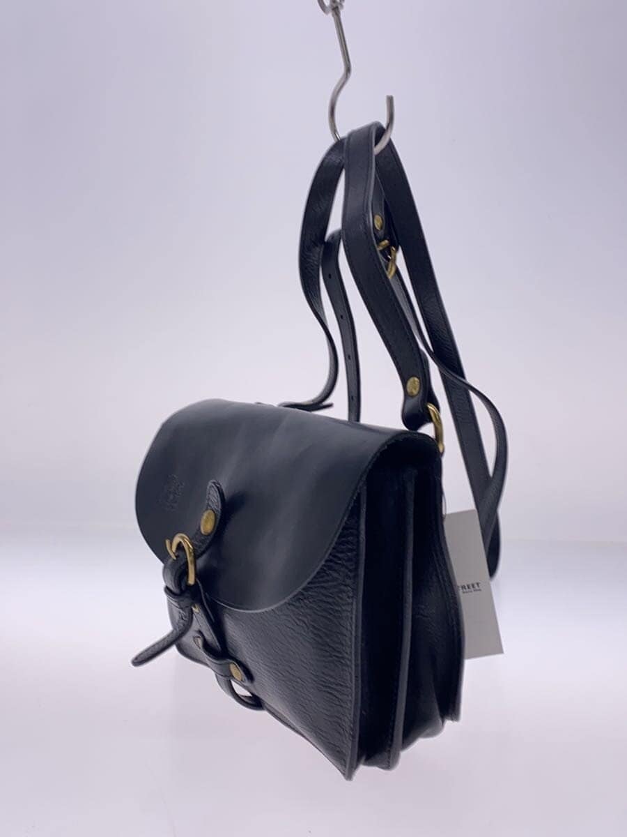 IL BISONTE Shoulder Bag Leather BLK Solid 2