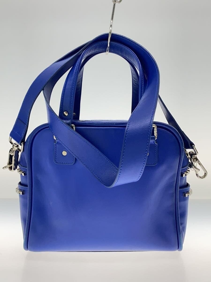 JACQUES LE CORRE Shoulder Bag Leather BLU Solid 3